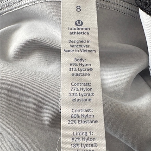 Lululemon Invigorate 7/8 Tight Chakra Print Alpine White Black Luxtreme - Size 8 - Picture 6 of 7